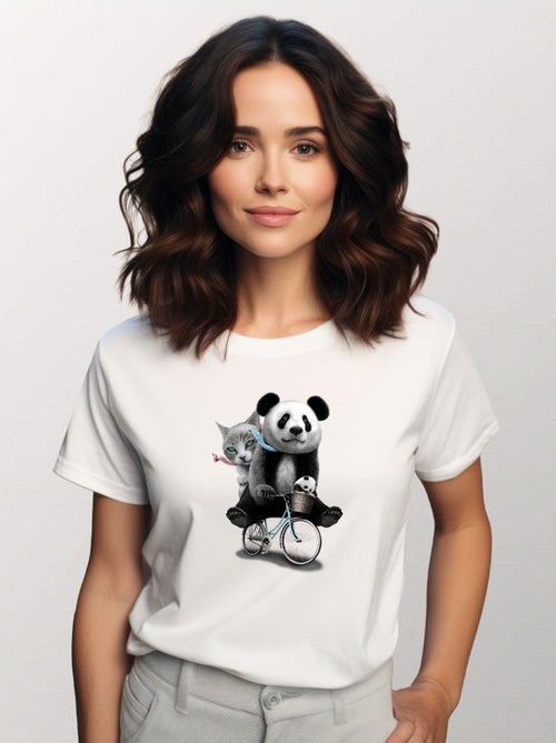 T-shirt Femme - PANDA BICYCLE - Kiabi