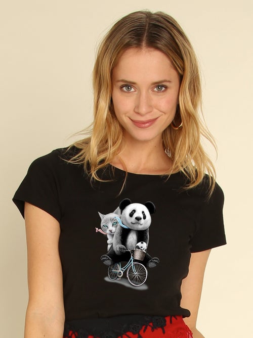 T-shirt Femme - PANDA BICYCLE - Kiabi