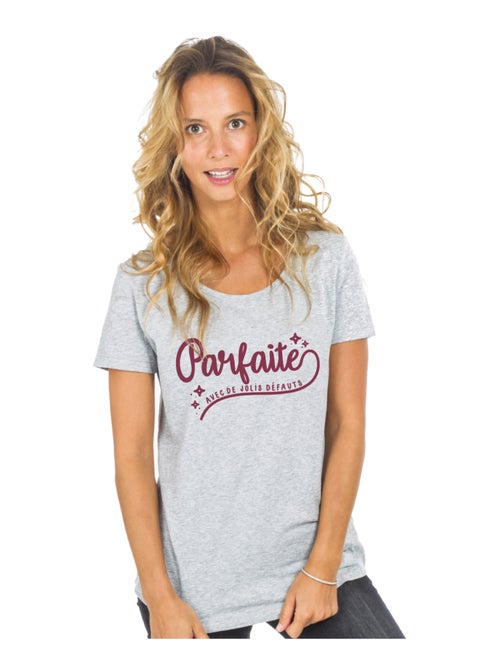 T-shirt Femme - PARFAITE AVEC DE JOLIS DÉFAUTS - Kiabi