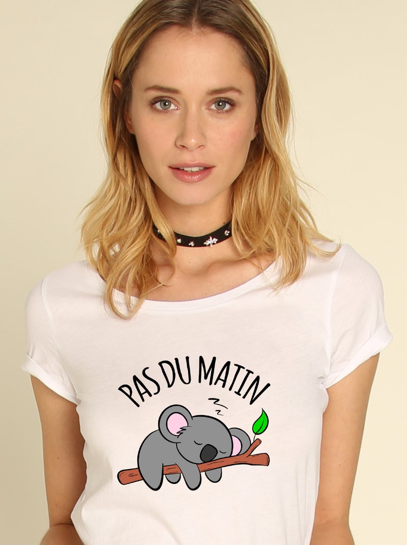 T-shirt Femme - PAS DU MATIN Blanc - Kiabi