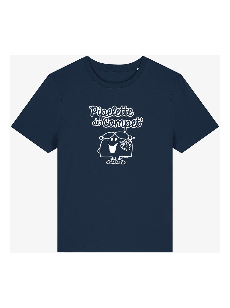 T-shirt Femme - PIPELETTE DE COMPET' Bleu marine - Kiabi