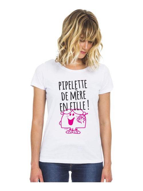 T-shirt Femme - PIPELETTE DE MÈRE EN FILLE - Kiabi