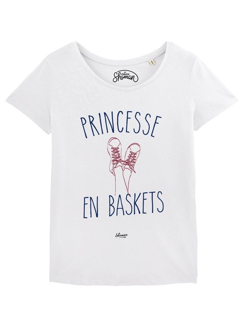 T-shirt Femme - PRINCESSE EN BASKETS Blanc - Kiabi