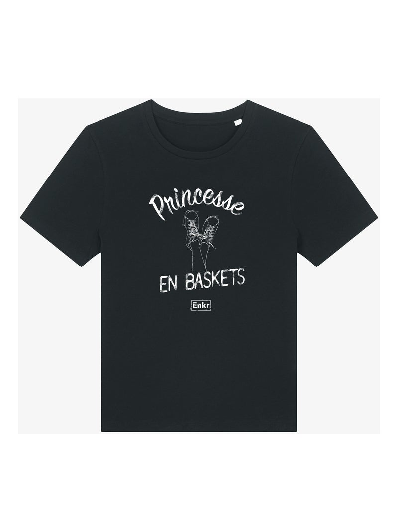 T-shirt Femme - PRINCESSE EN BASKETS Noir - Kiabi