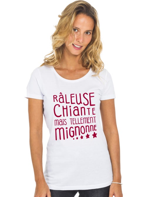 T-shirt Femme - RÂLEUSE, CHIANTE, MAIS TELLEMENT MIGNONNE - Kiabi