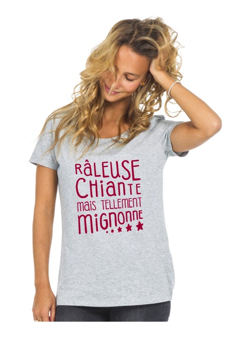 T-shirt Femme - RÂLEUSE, CHIANTE, MAIS TELLEMENT MIGNONNE - Kiabi