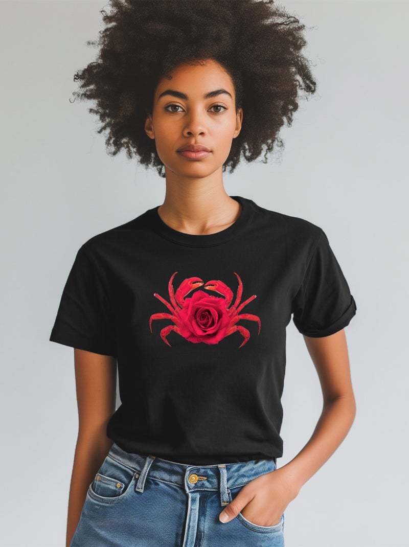 T-shirt Femme - ROSE CRABE Noir - Kiabi