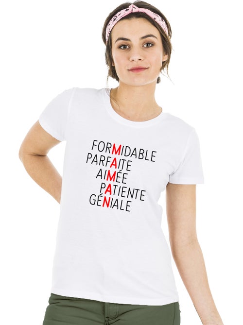 T-shirt Femme - SCRABBLE MAMAN - Kiabi