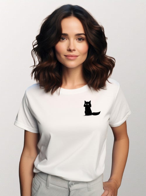 T-shirt Femme - SITTING CAT CŒUR - Kiabi