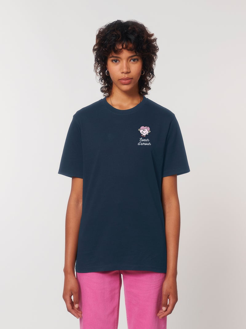 T-shirt Femme - SOEUR D AMOUR COEUR Bleu marine - Kiabi