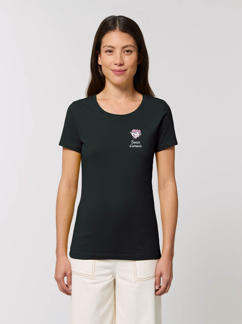 T-shirt Femme - SOEUR D AMOUR COEUR Noir - Kiabi