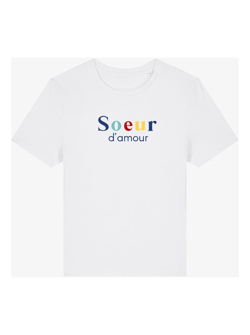 T-shirt Femme - SŒUR D'AMOUR Blanc - Kiabi