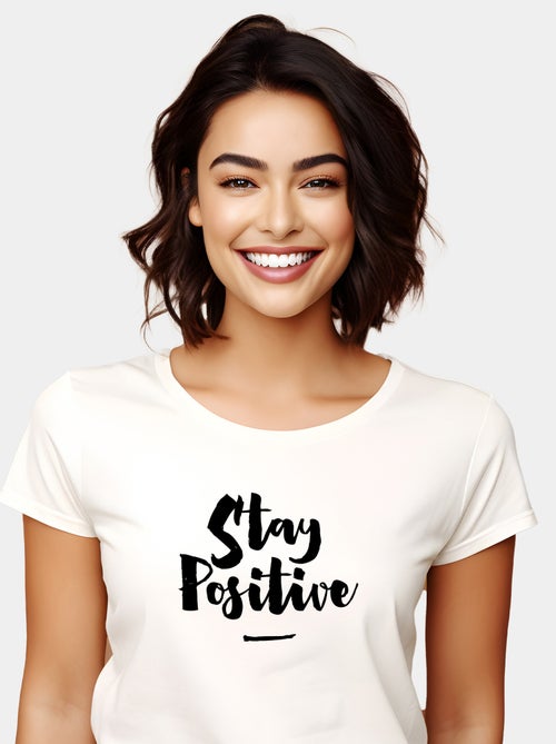 T-shirt Femme - STAY POSITIVE - Kiabi