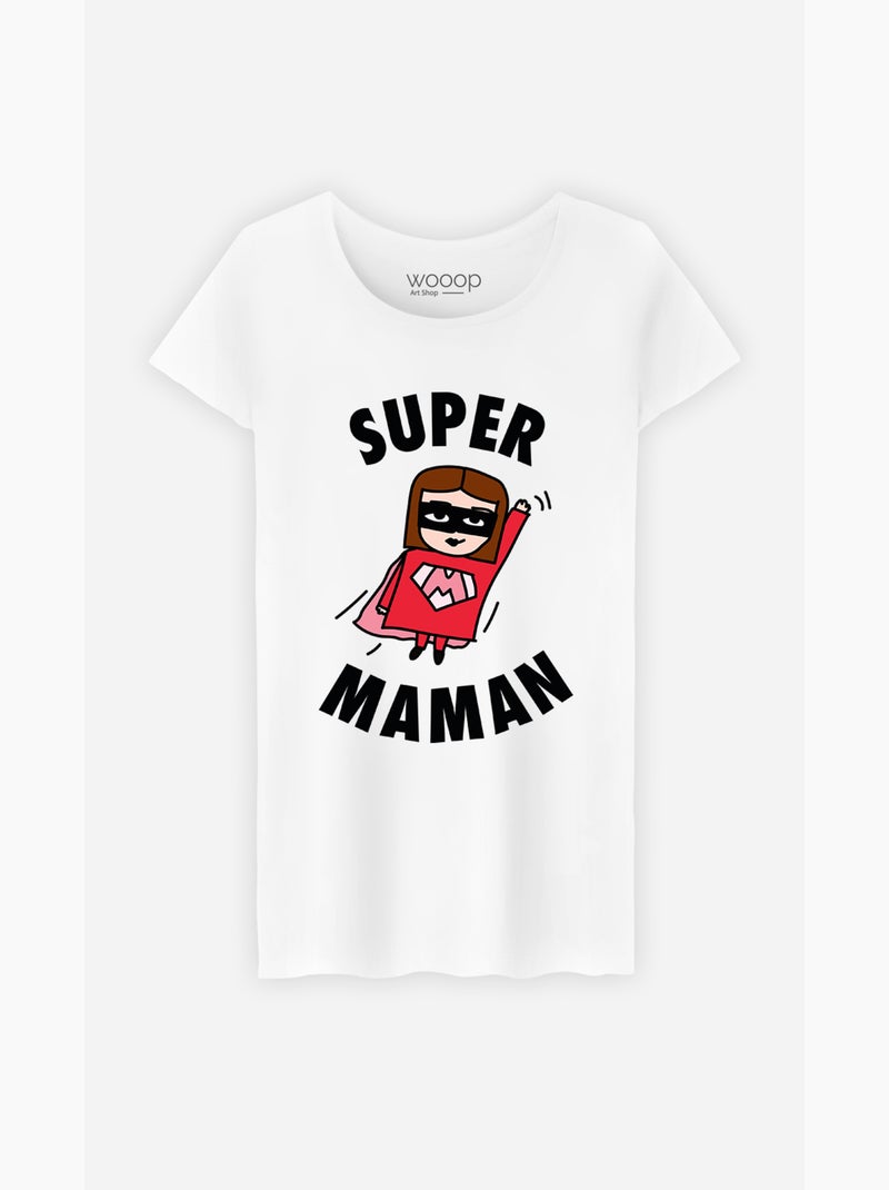 T-shirt Femme - SUPER MAMAN Blanc - Kiabi