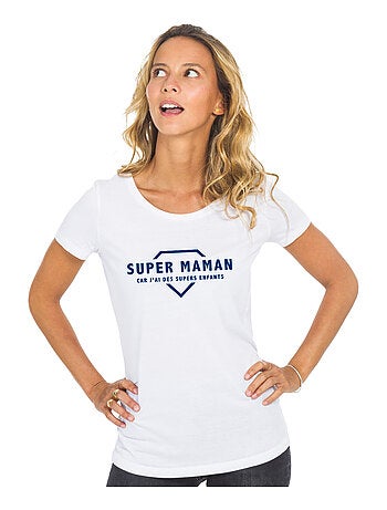 T-shirt Femme - SUPER MAMAN CAR J'AI DES SUPERS ENFANTS 2 WAF