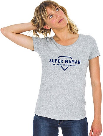 T-shirt Femme - SUPER MAMAN CAR J'AI DES SUPERS ENFANTS 2 WAF