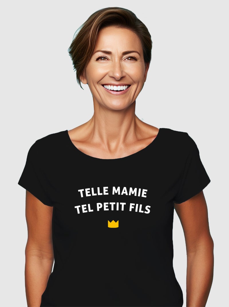 T-shirt Femme - TELLE MAMIE TEL PETIT-FILS WAF Noir - Kiabi
