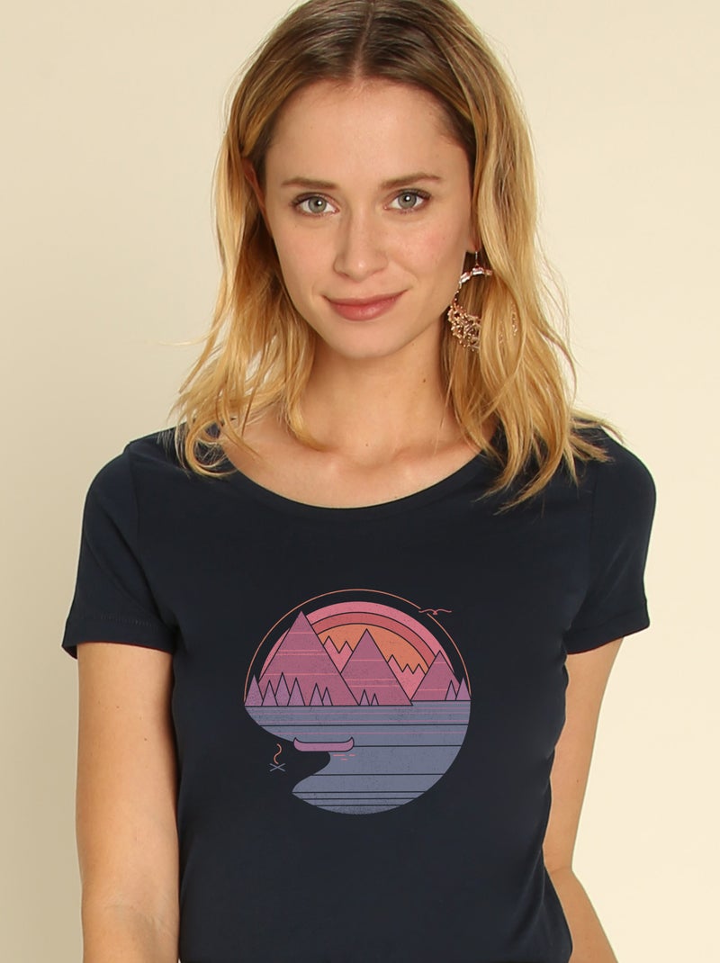 T-shirt Femme - THE MOUNTAINS ARE CALLING Bleu marine - Kiabi