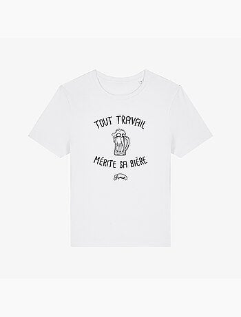 T-shirt Femme - TOUT TRAVAIL MERITE SA BIERE
