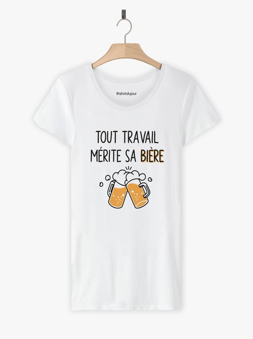T-shirt Femme - TOUT TRAVAIL MERITE SA BIERE - Kiabi