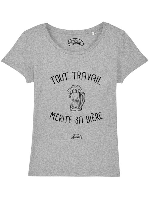 T-shirt Femme - TOUT TRAVAIL MERITE SA BIERE - Kiabi