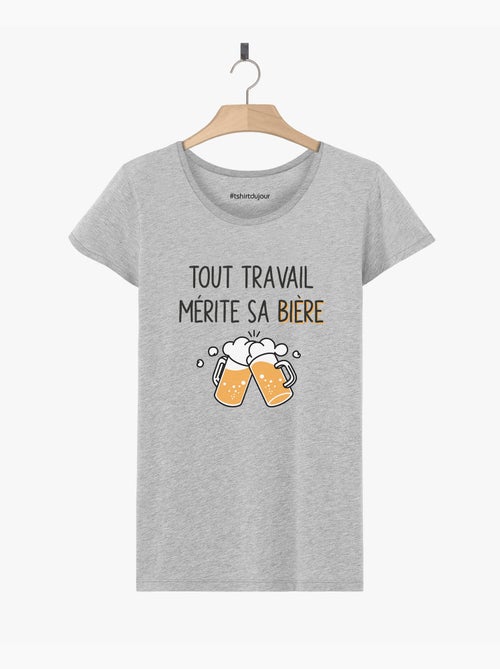 T-shirt Femme - TOUT TRAVAIL MERITE SA BIERE - Kiabi