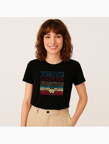 T-shirt Femme - TRUTH LOVE & JUSTICE WONDER WOMAN