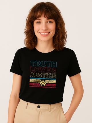 T-shirt Femme - TRUTH LOVE & JUSTICE WONDER WOMAN