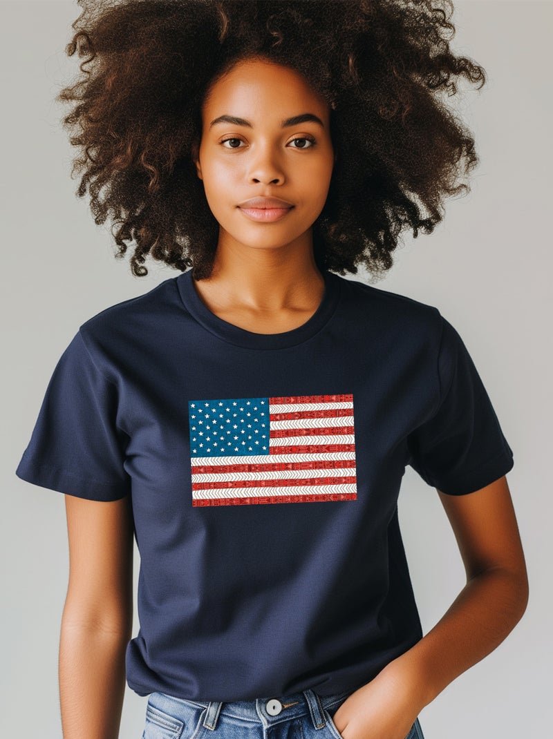 T-shirt Femme - USA Bleu marine - Kiabi