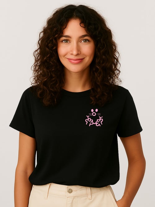 T-shirt Femme - VISAGE MADAME CŒUR - Kiabi