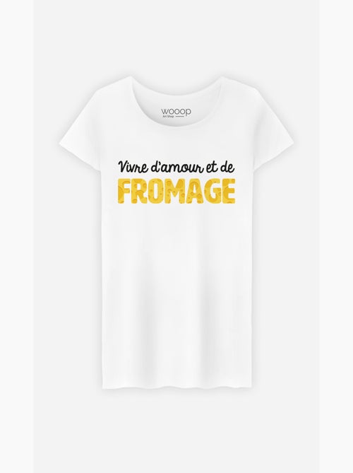 T-shirt Femme - VIVRE D'AMOUR ET DE FROMAGE - Kiabi