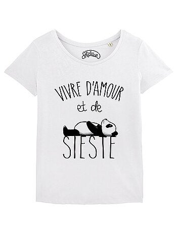 T-shirt Femme - VIVRE D'AMOUR ET DE SIESTE