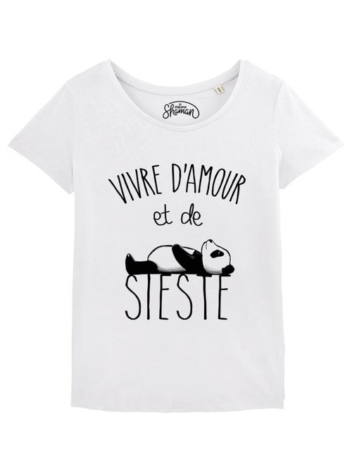 T-shirt Femme - VIVRE D'AMOUR ET DE SIESTE - Kiabi