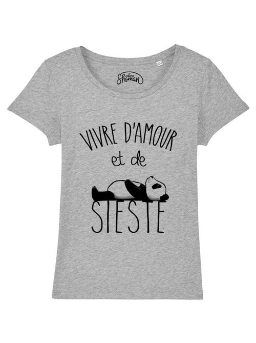 T-shirt Femme - VIVRE D'AMOUR ET DE SIESTE - Kiabi