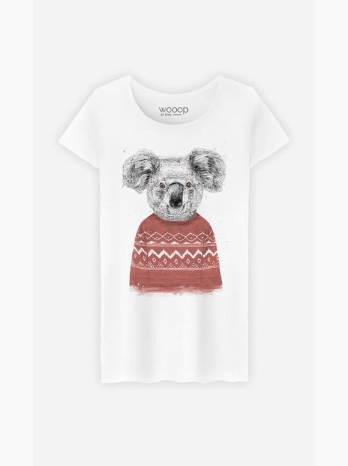 T-shirt Femme - WINTER KOALA RED - Kiabi