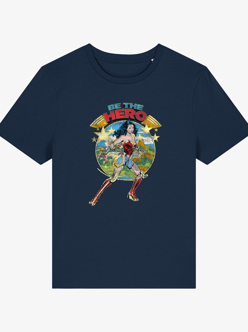 T-shirt Femme - WONDER WOMAN BE THE HERO Bleu marine - Kiabi