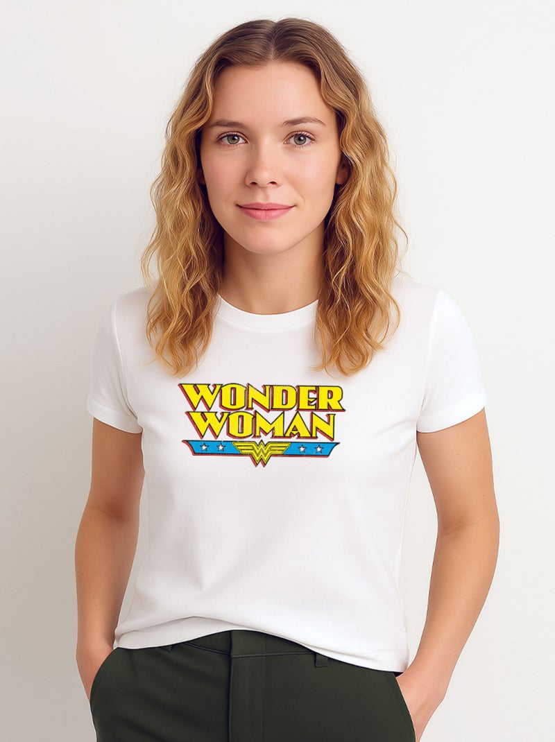 T-shirt Femme - WONDER WOMAN Blanc - Kiabi