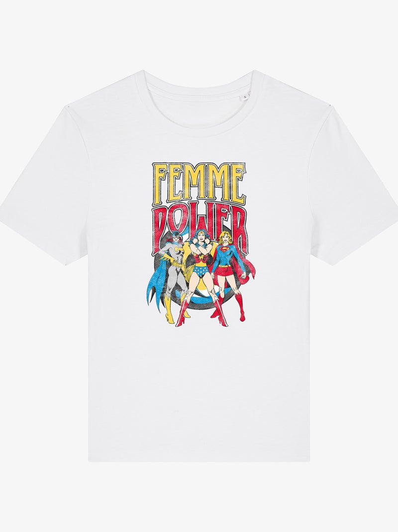 T-shirt Femme - WONDER WOMAN FEMME POWER Blanc - Kiabi