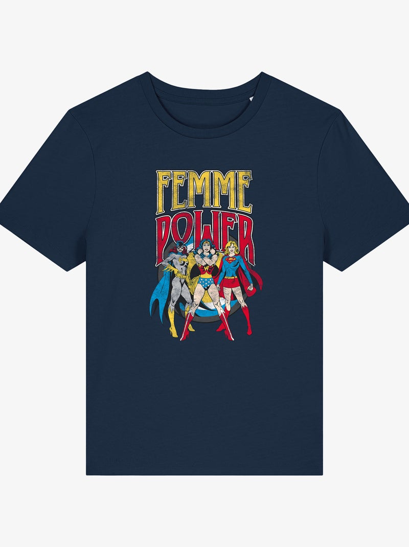 T-shirt Femme - WONDER WOMAN FEMME POWER Bleu marine - Kiabi
