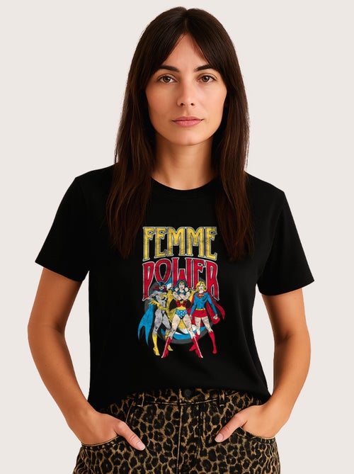 T-shirt Femme - WONDER WOMAN FEMME POWER - Kiabi