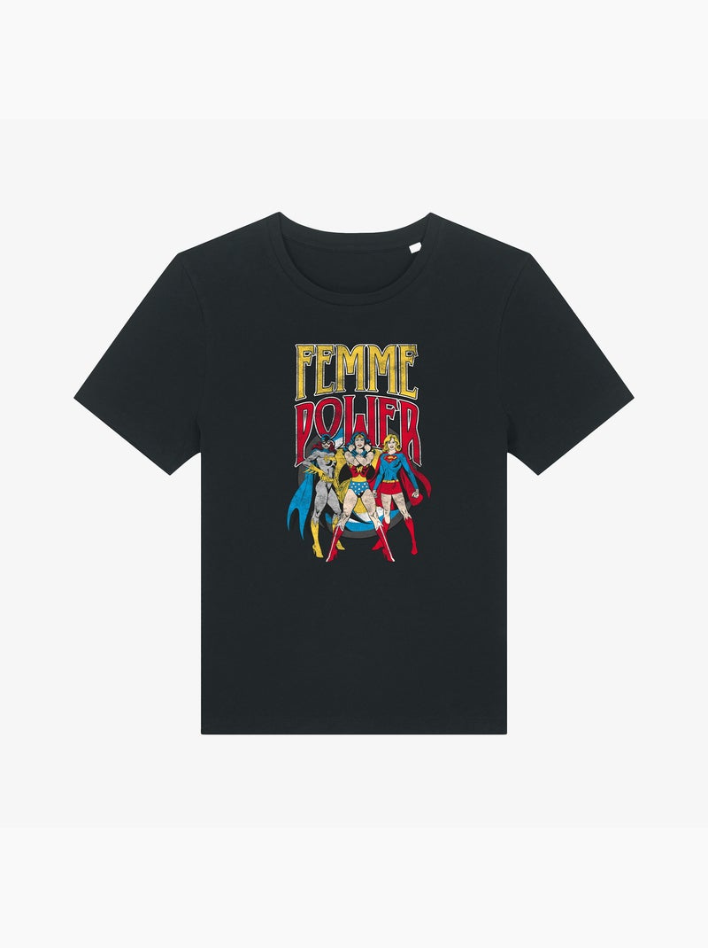 T-shirt Femme - WONDER WOMAN FEMME POWER Noir - Kiabi
