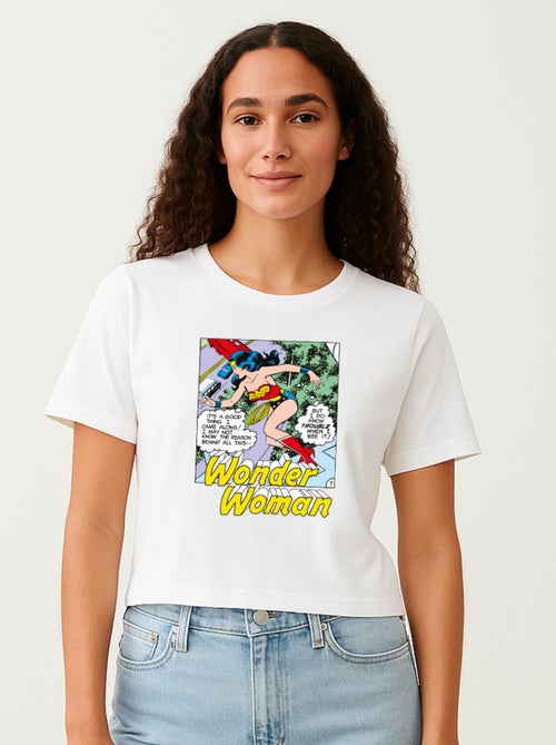 T-shirt Femme - WONDER WOMAN I DO KNOW TROUBLE WHEN I SEE IT - Kiabi