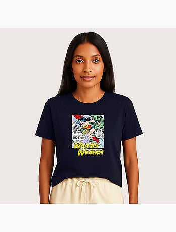 T-shirt Femme - WONDER WOMAN I DO KNOW TROUBLE WHEN I SEE IT