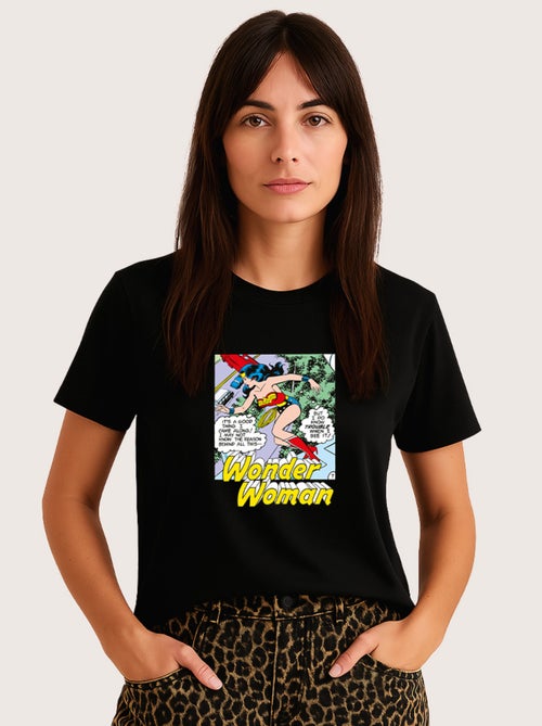 T-shirt Femme - WONDER WOMAN I DO KNOW TROUBLE WHEN I SEE IT - Kiabi