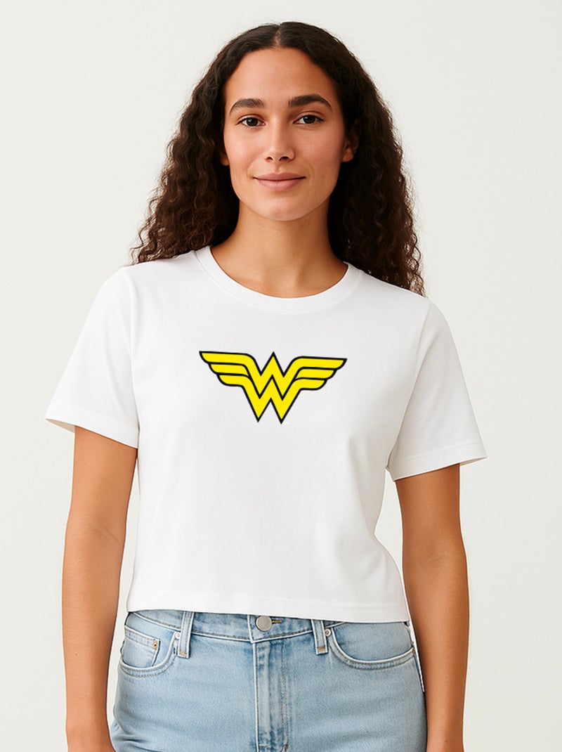 T-shirt Femme - WONDER WOMAN LOGO Blanc - Kiabi