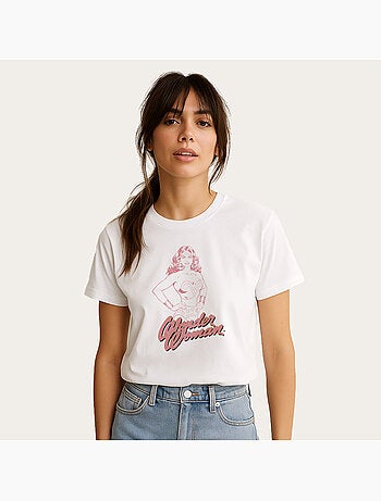 T-shirt Femme - WONDER WOMAN PINK