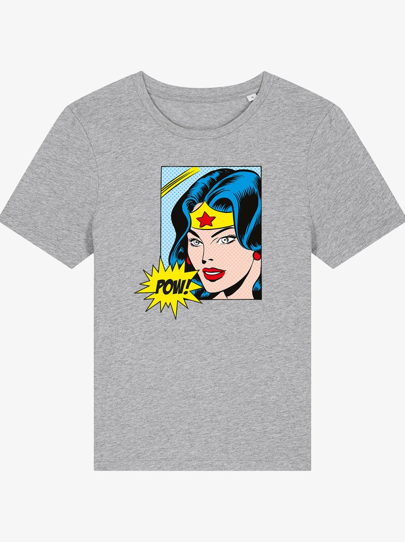 T-shirt Femme - WONDER WOMAN POW Gris chiné - Kiabi
