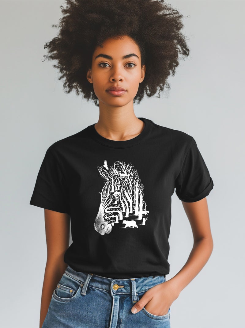 T-shirt Femme - ZEBRA Noir - Kiabi