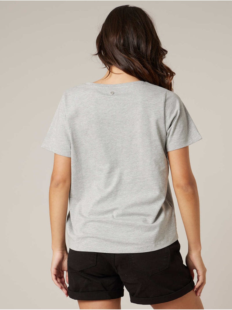T-shirt femme 100% coton DEELUXE X COCA-COLA 'Deeluxe' Gris clair - Kiabi