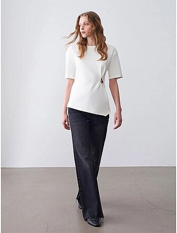 T-shirt femme à col rond et manches courtes dilvin